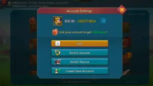 lords mobile account switch