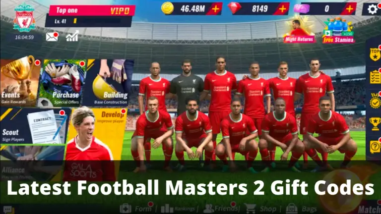 Football Masters 2 Gift Codes