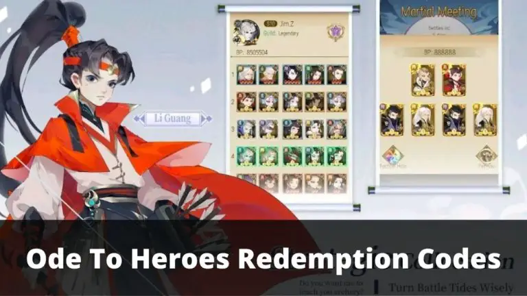 Ode To Heroes Redemption Codes