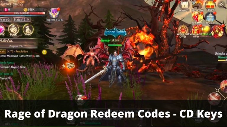 Rage of Dragon Redeem Codes