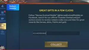 Redeem Codes Heroes Evolved