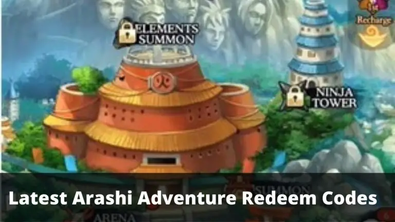 Arashi Adventure Redeem Codes