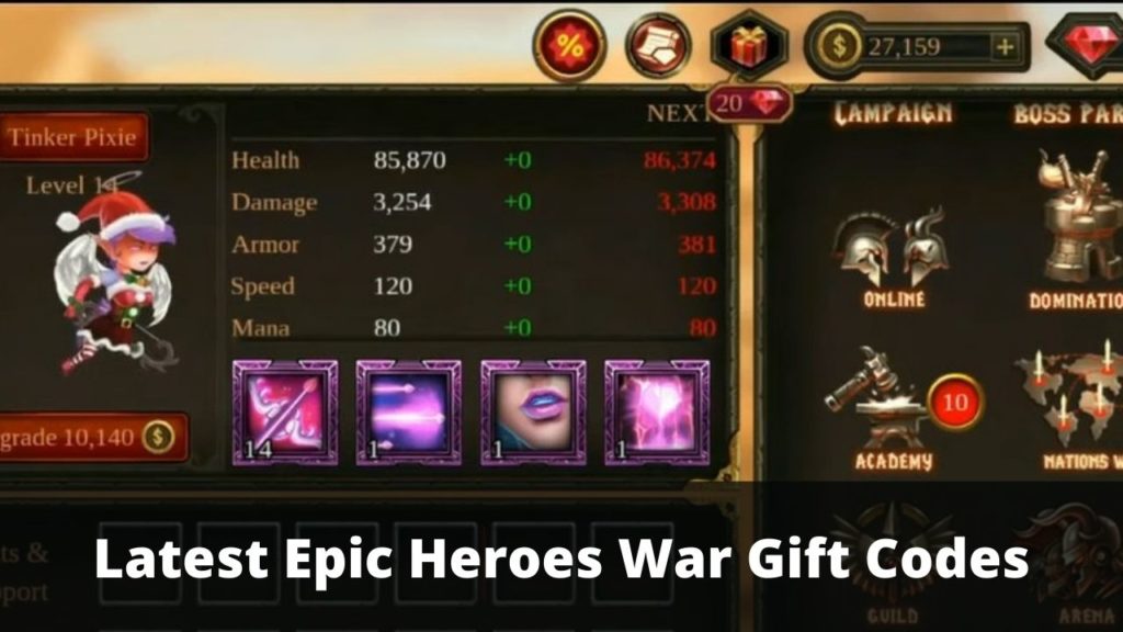Epic Heroes War Gift Codes [Latest 2022] TECHFORNERD