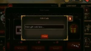 Redeem a gift codes in Epic Heroes War