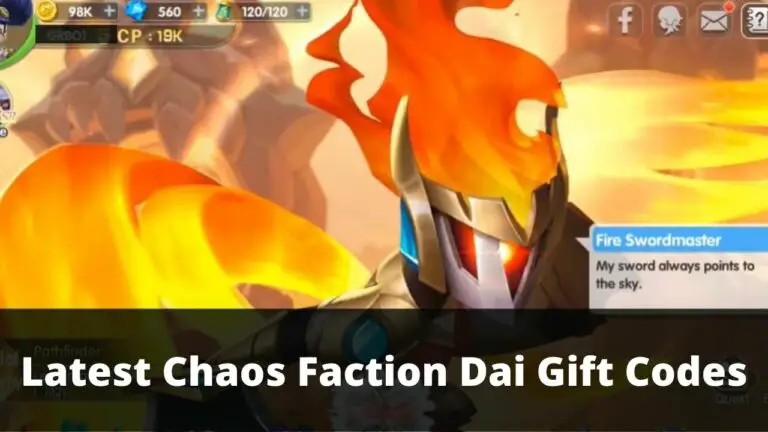 Chaos Faction Dai Gift Codes