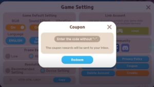 Redeem a coupon code in Play Together