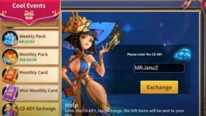 Redeem a gift code in Magic Revenge