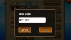 Redeem gift code in OPG Treasure Island