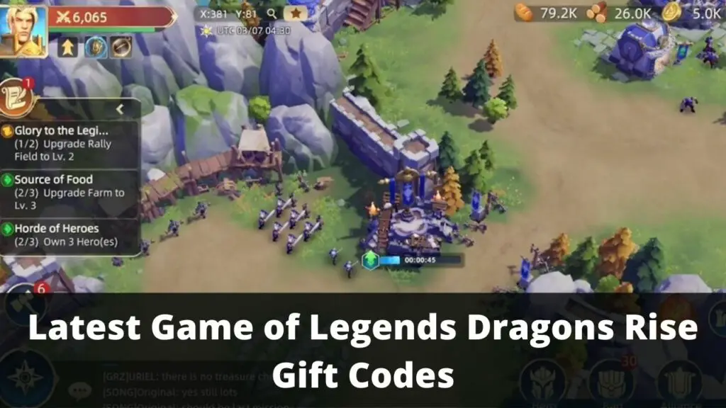 Game of Legends Dragons Rise Gift Codes