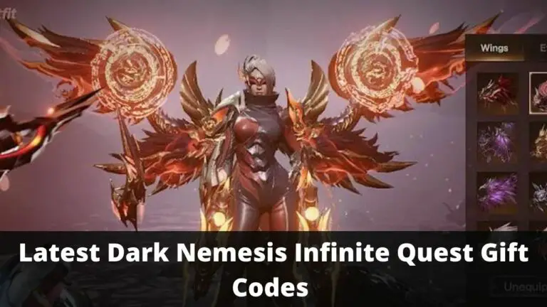 Dark Nemesis Infinite Quest Gift Codes