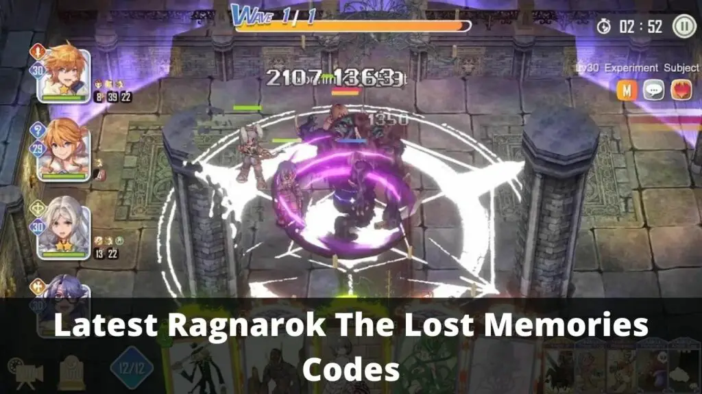 Ragnarok The Lost Memories Codes