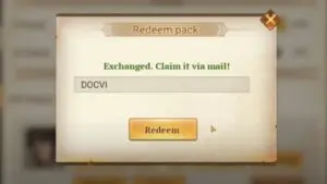 Redeem a gift code in Dynasty Origins Conquest