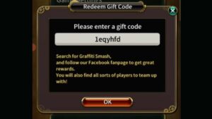 Redeem a gift code in Graffiti Smash