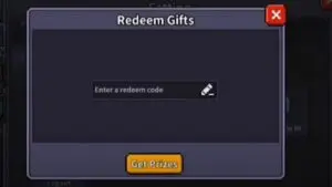 Redeem a gift code in My Heroes Dungeon Raid