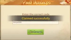 Redeem a gift code in Rise of Hokage Glory