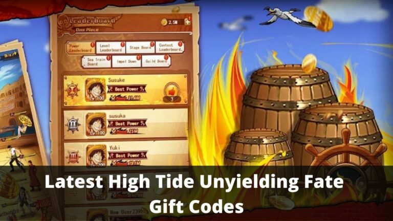 High Tide Unyielding Fate Gift Codes