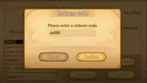 Redeem a gift code in Arena M