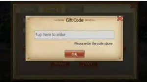 Redeem a gift code in Eternal War Advance