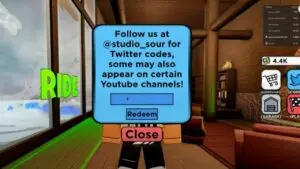 Redeem a gift code in Sled Simulator