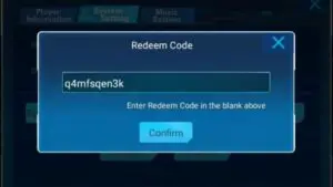 Redeem a gift code in United War Monster Adventure