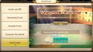 Redeem a gift code in Yulgang Global