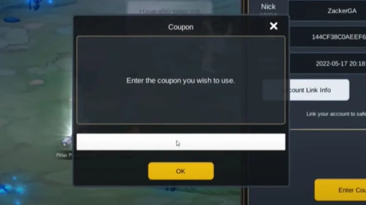 Redeem a gift code in Idle Moon Rabbit