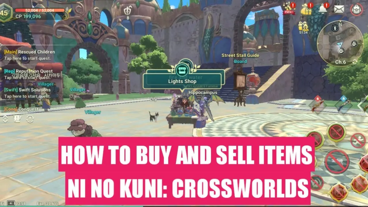 How to Buy and Sell items in Ni No Kuni Cross Worlds?