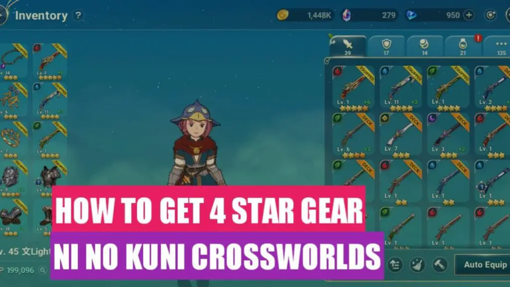 Farm 4 star Gear in Ni No Kuni Cross Worlds