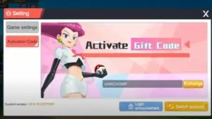 Redeem a gift code in Monster Gym Championship
