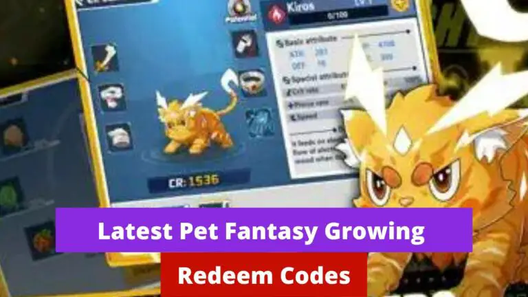 Pet Fantasy Growing Redeem Codes