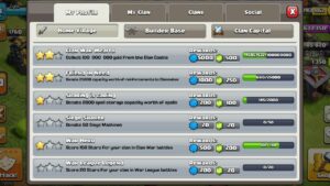 clash of clans completing achivements