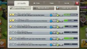 clash of clans completing achivements