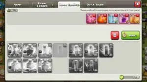 clash of clans use spells