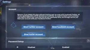 Bind account in Azur Lane