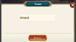 Redeem a gift code in Goddess Era Paradise Oath