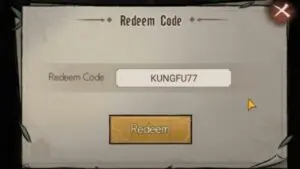 Redeem a gift code in Kung Fu Legend
