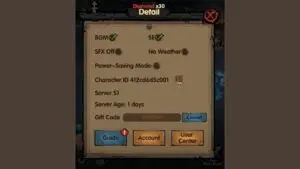 Redeem a gift code in Lost Tamia Dungeon Intruder