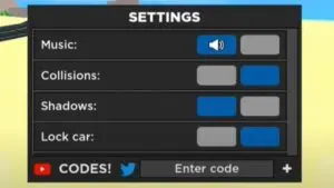 Redeem a gift code in Roblox Car Dealership Tycoon