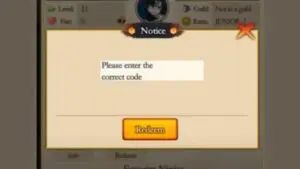 Redeem a gift code in Ultimate Ninja RPG