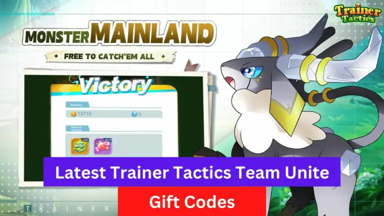 Trainer Tactics Team Unite Codes