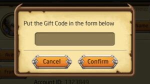 Redeem a gift code in Heroes Legend Idle Battle War