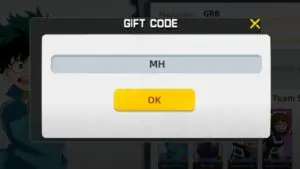 Redeem a gift code in MHD Duel of Heroes