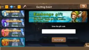 Redeem a gift code in Strike Force