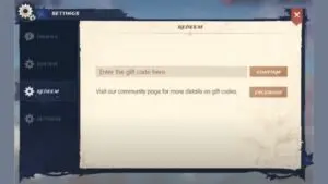 Redeem a gift code in Wilderness Fantasy