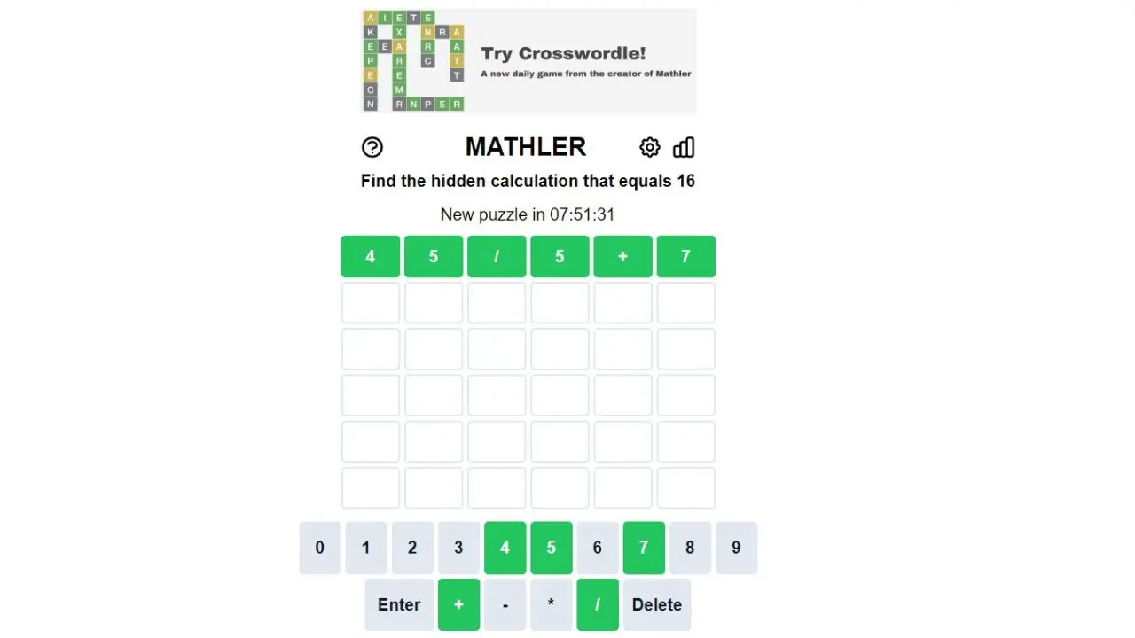 Today’s Mathler Answer (August 6, 2026)