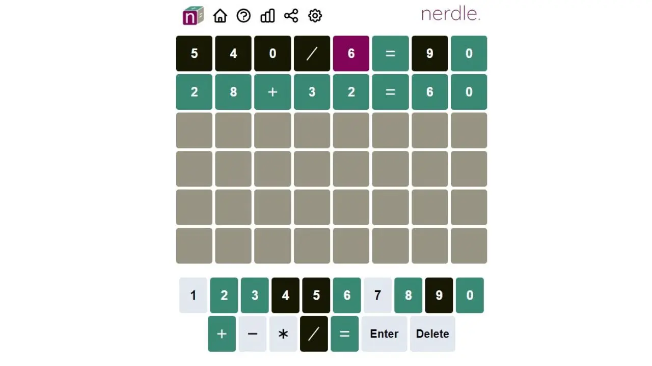 Today’s Nerdle Answer: August 6, 2026