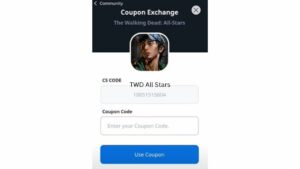 Redeem a coupon code in TWD All Stars