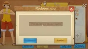 Redeem a gift code in OP Yonko Combat