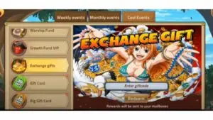 Redeem a gift code in Epic Pirate Adventure