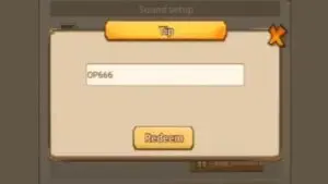Redeem a gift code in OP Treasure Hunt